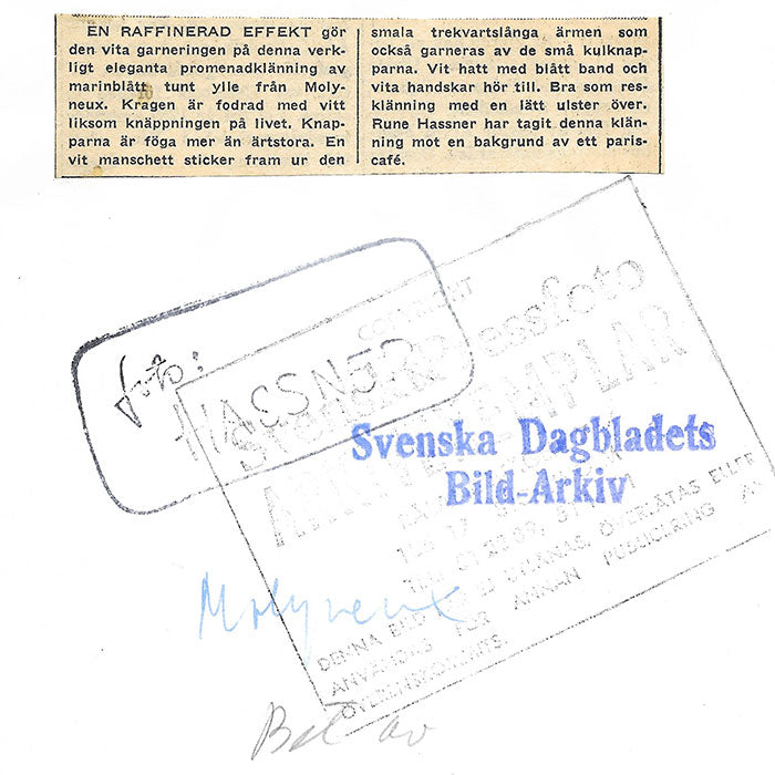 Molyneux - Robe, tirage de Hassner (1950)