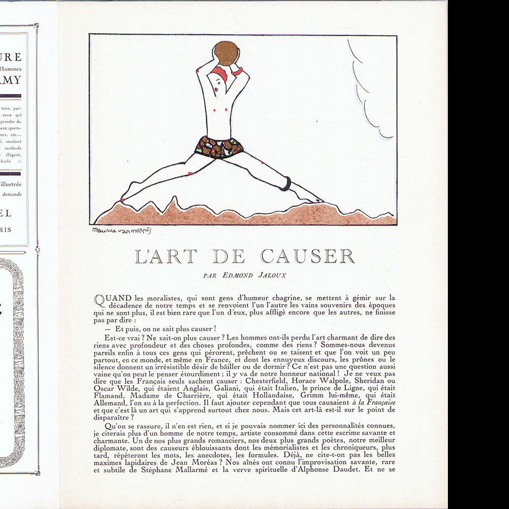 Monsieur, Revue des élégances, n7 (1920, juillet), couverture de Pierre Mourgue