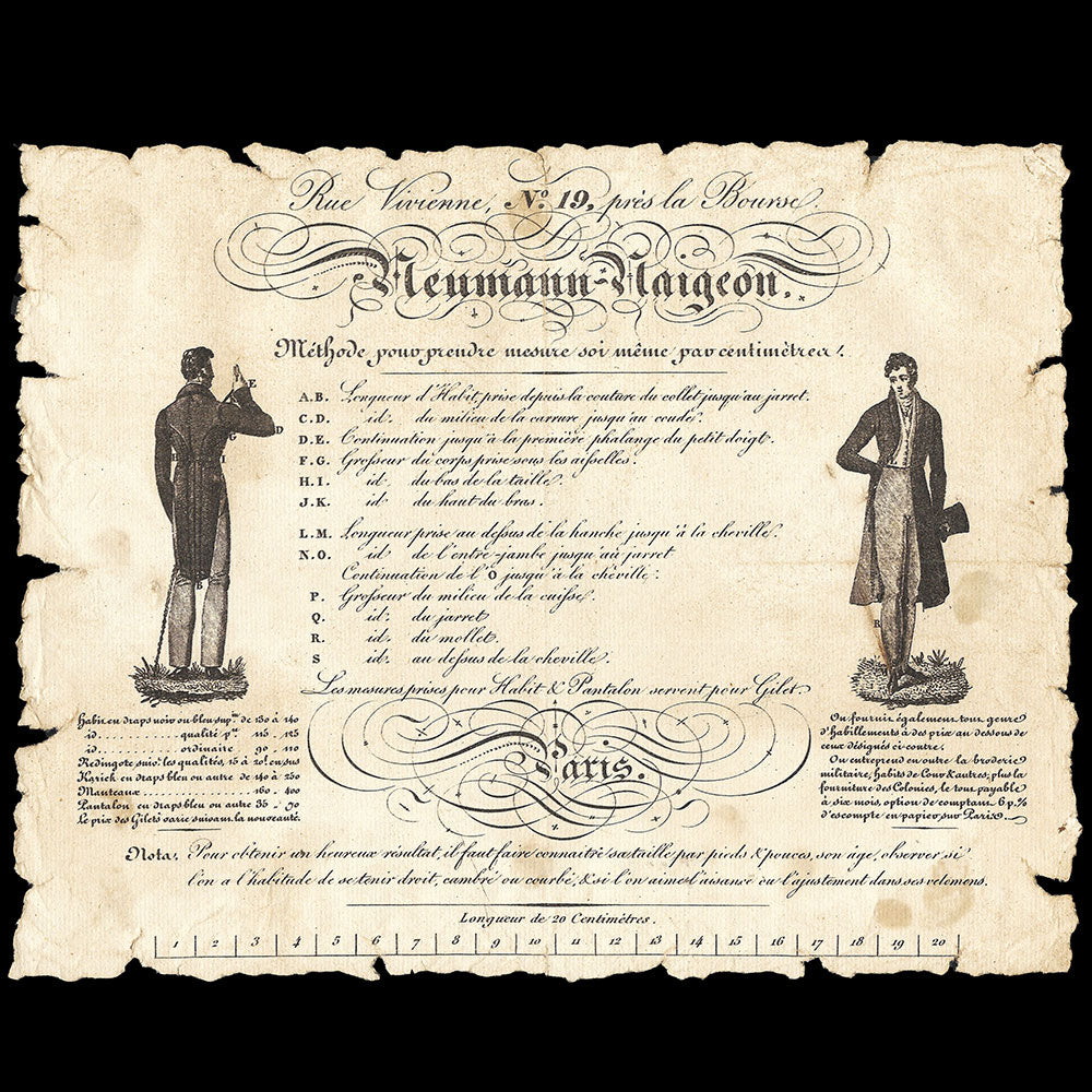 Neumann-Maigeon - Méthode pour prendre mesure soi-même (circa 1820)