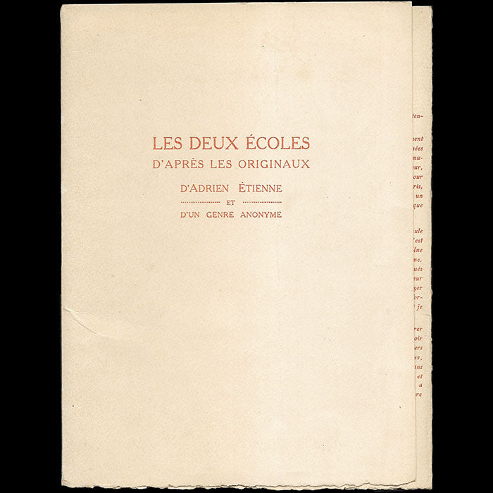 Jean Patou - Les Deux Ecoles, cartes de la maison de couture Parry (circa 1912)