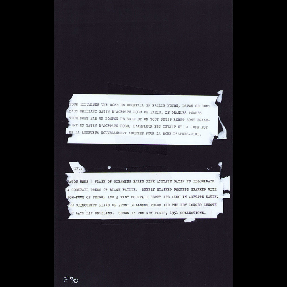 Patou - Robe de cocktail en tissu Robert Perrier (1951)
