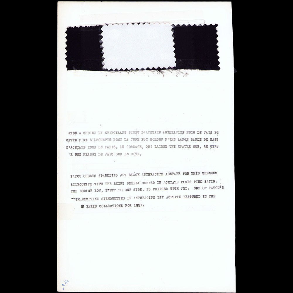 Patou - Robe du soir en tissu Robert Perrier (1951)