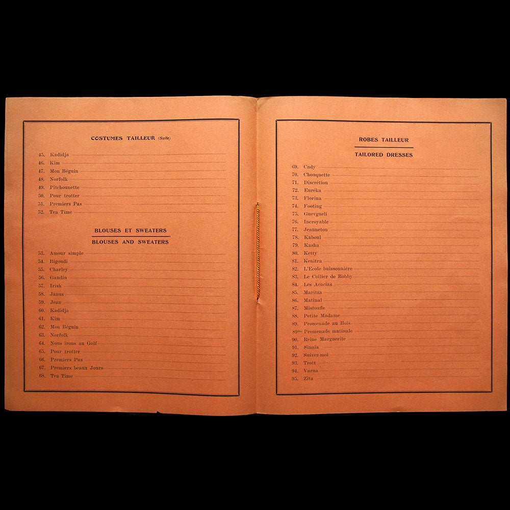 Jean Patou - Programme de défilé (circa 1923)