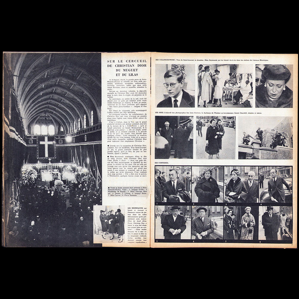 Point de Vue, 1er novembre 1957 - Christian Dior, sa vie, ses obsèques