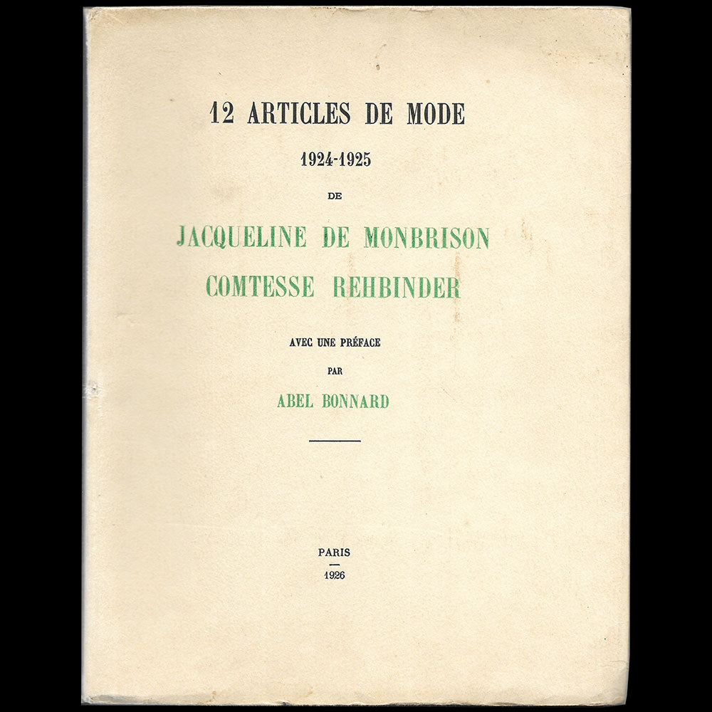 12 articles de mode, 1924-1925, de Jacqueline de Monbrison, Comtesse de Rehbinder (1926)
