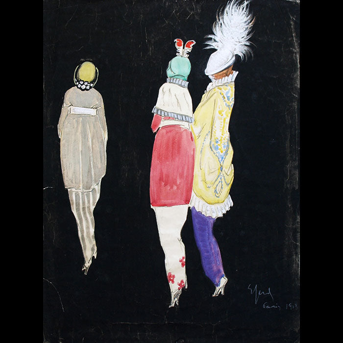 Elégantes - Dessin d'Enrico Sacchetti pour Paris, voici Paris (1913)