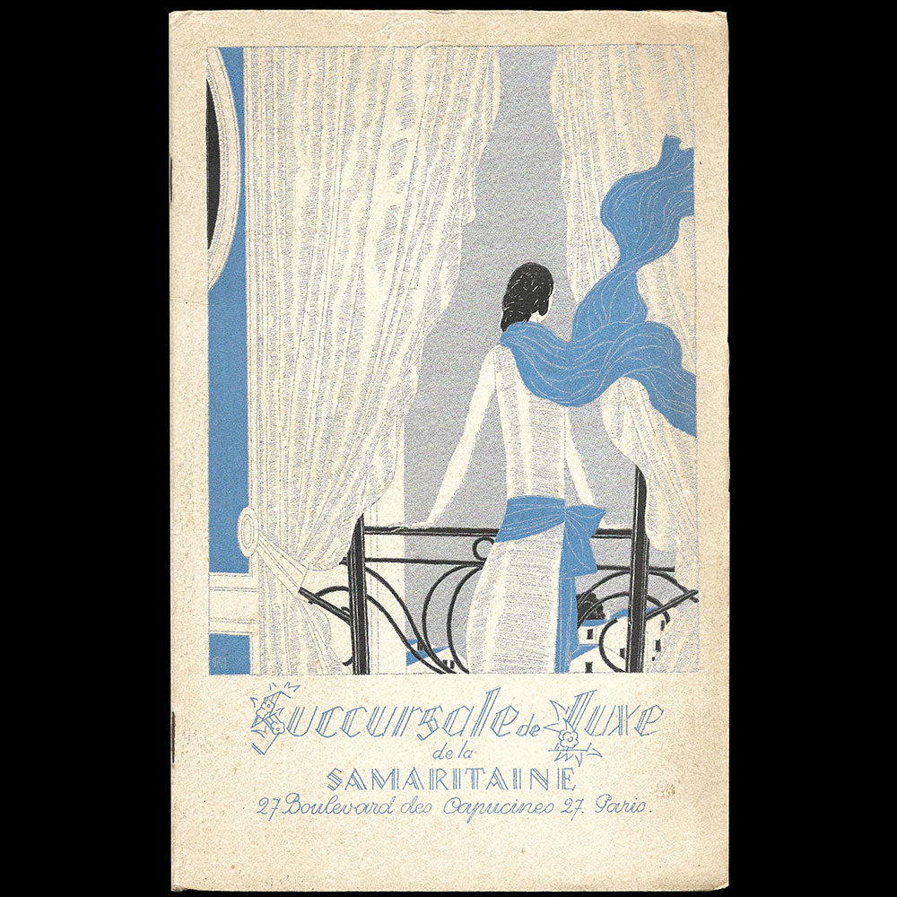Succursale de luxe de la Samaritaine - Catalogue de lingerie, couverture de Pierre Mourgue  (1920s)