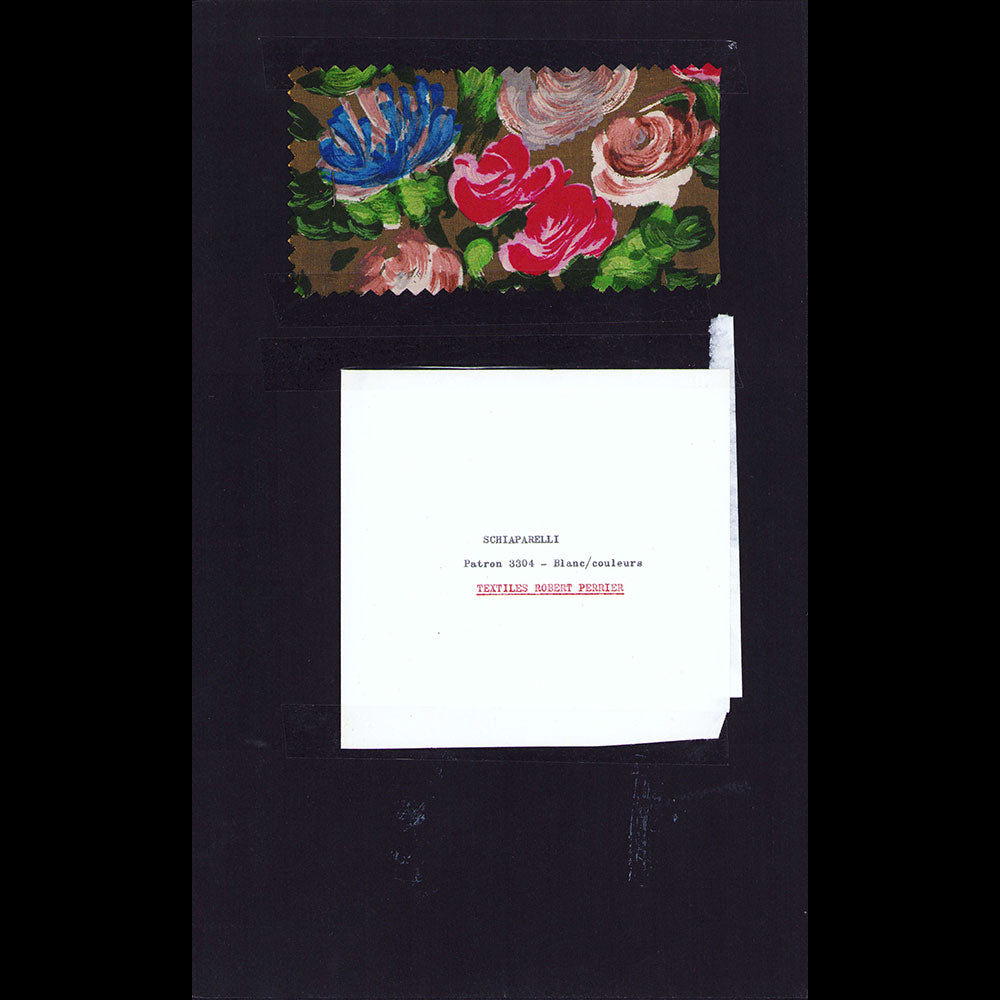 Schiaparelli - Robe en tissu imprimé de Robert Perrier (circa 1954)