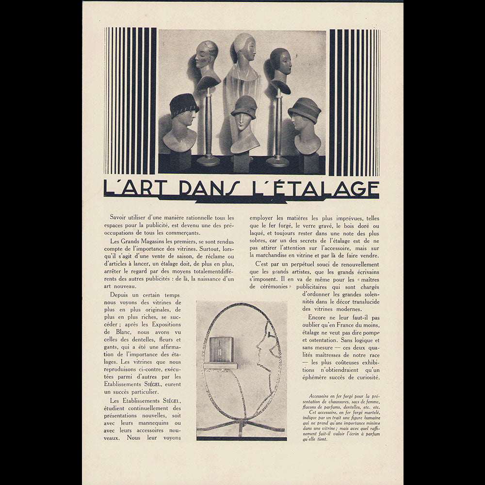 Siégel - Votre Publicité, L'Art dans l'étalage (circa 1927)