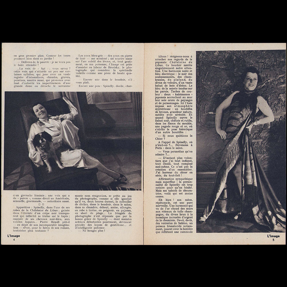 L'Image, mars 1934, Spinelly chez elle
