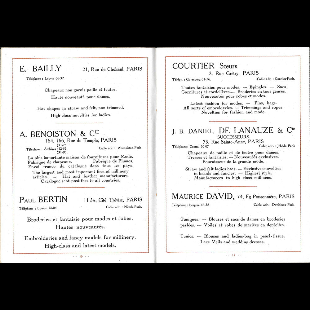 Train Exposition Français au Canada - Catalogue des Industries de la Mode et de la Parure (1921)