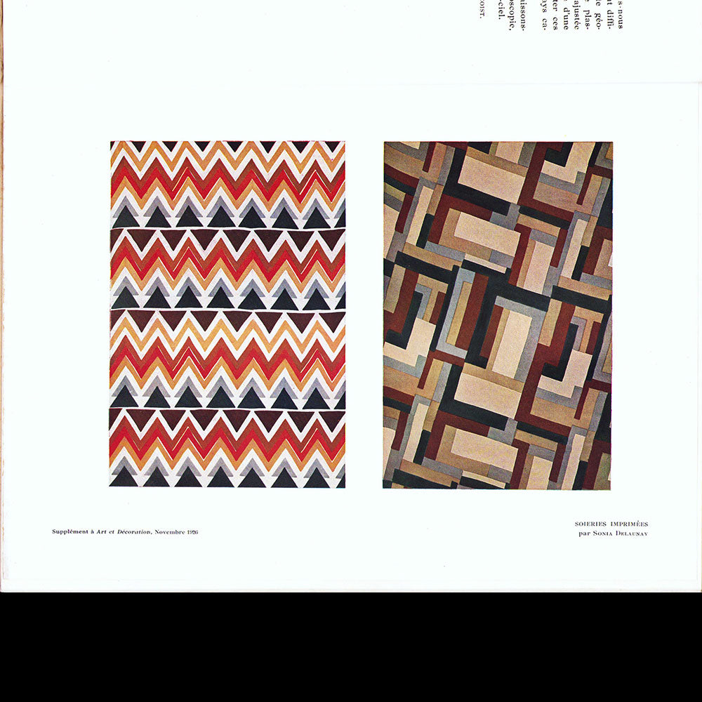 Art et décoration, Les tissus Delaunay (novembre 1926)