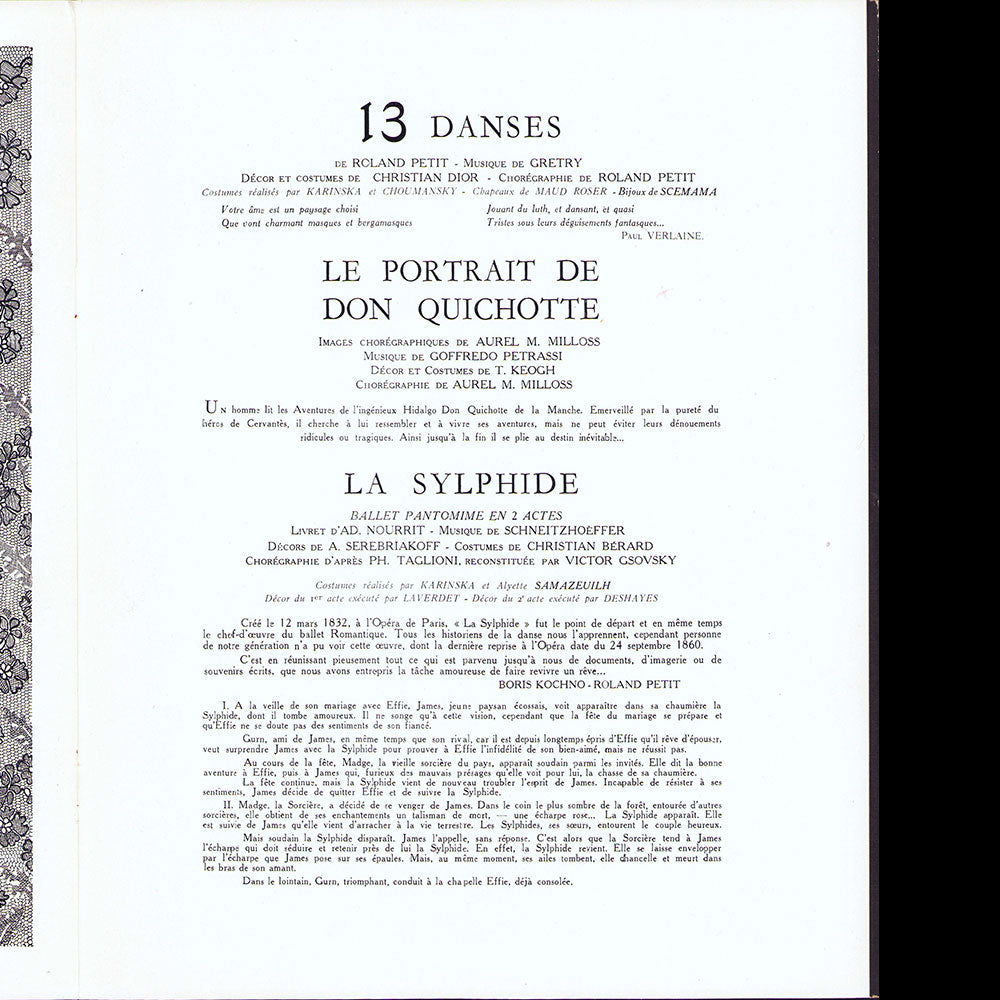 Ballets des Champs-Elysées - Programme 1948, couverture de Picasso