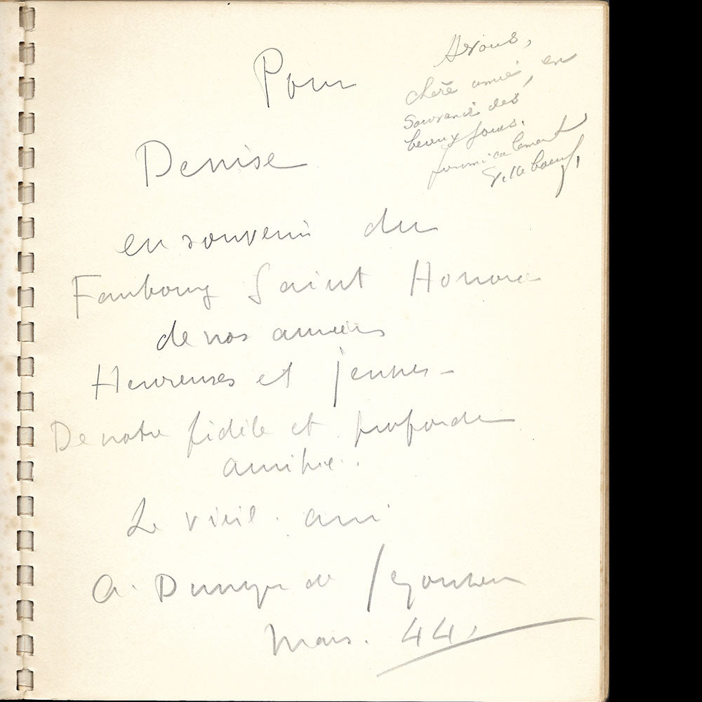Poiret - Boussingault par ses amis, avec envoi de Dunoyer de Segonzac à Denise Poiret (1944)