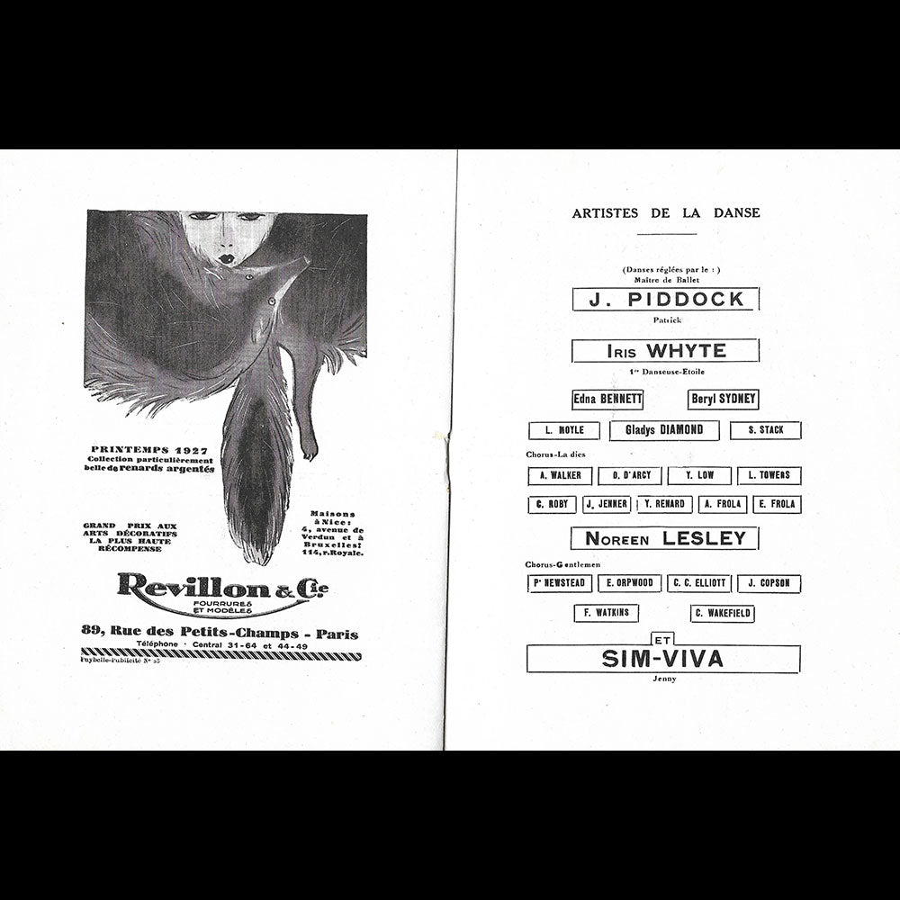 Mercenary Mary - Programme de théâtre, couverture de Pierre Brissaud (1926-1927)