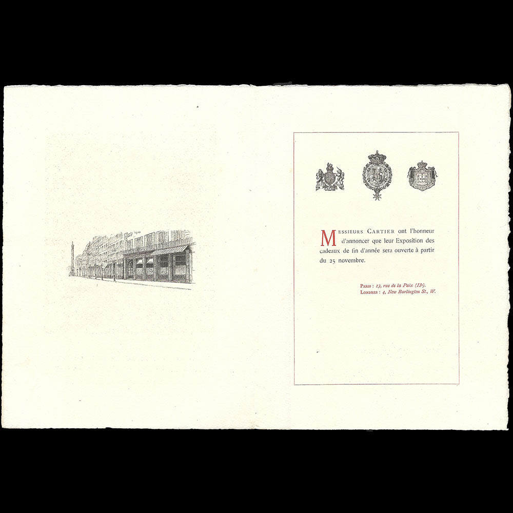 Cartier - Exposition des cadeaux de fin d'année, Invitation des frères Cartier (1900s)