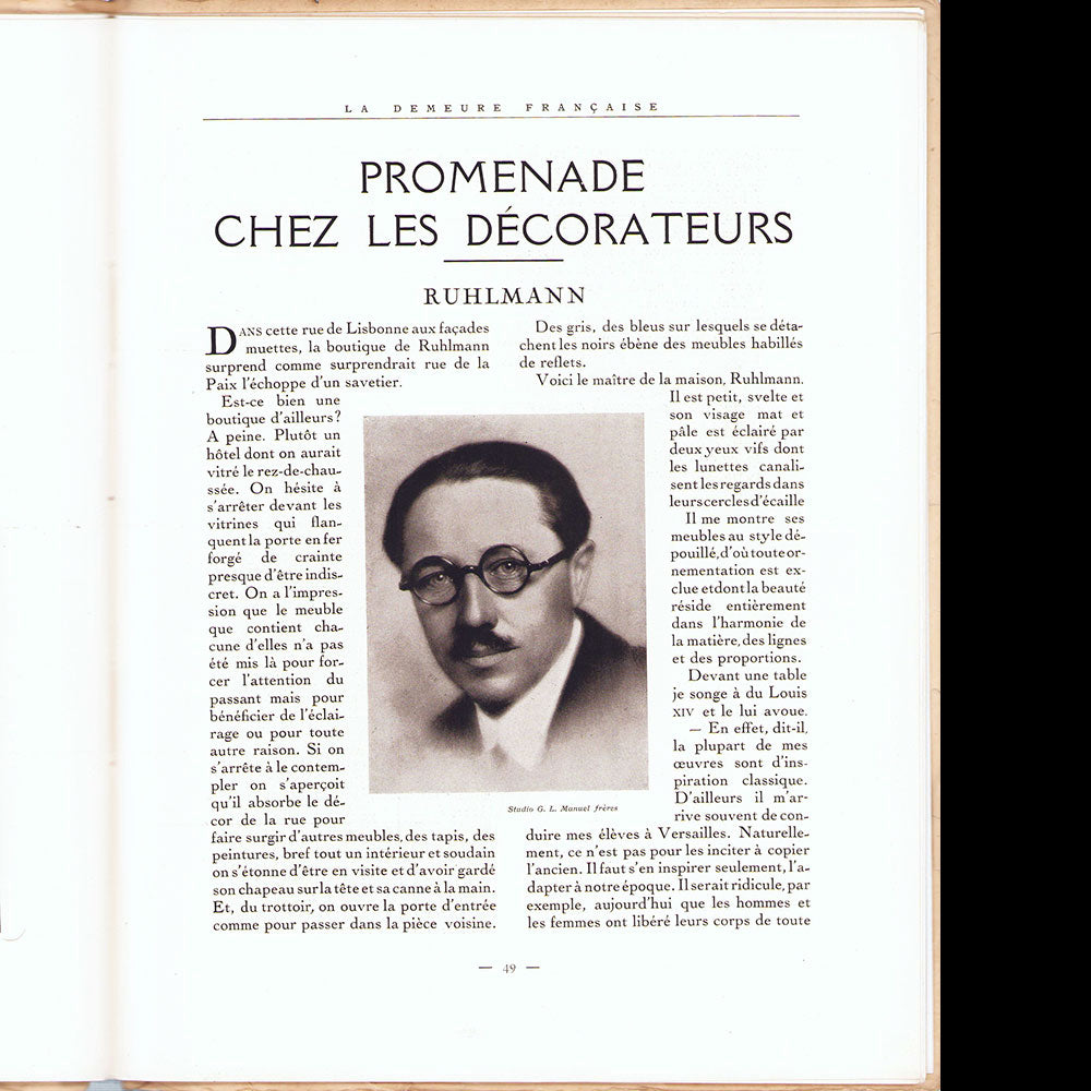 La Demeure Francaise, n°1, Printemps 1925