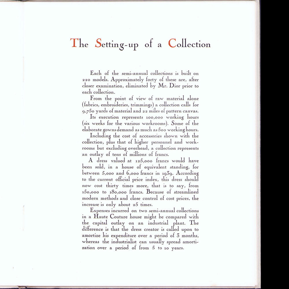 Christian Dior - Plaquette de présentation, version anglaise (1953)