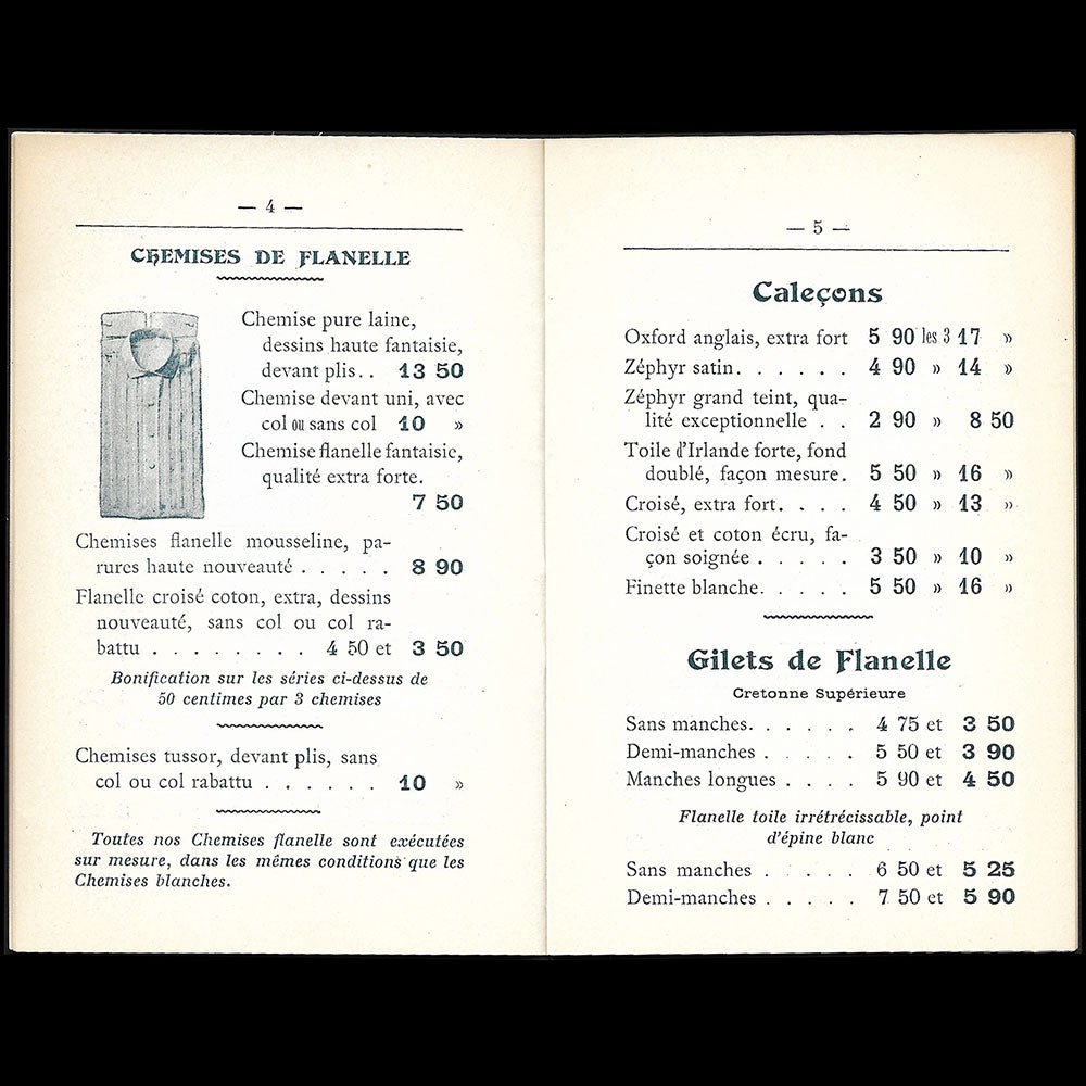 Au Gant d'Or - Catalogue de la maison de ganterie et chemiserie, 44 rue Saint-Antoine à Paris (1900s)