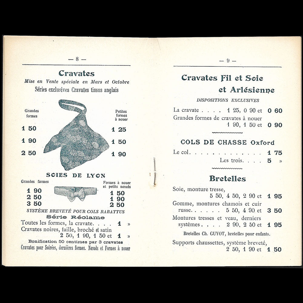 Au Gant d'Or - Catalogue de la maison de ganterie et chemiserie, 44 rue Saint-Antoine à Paris (1900s)