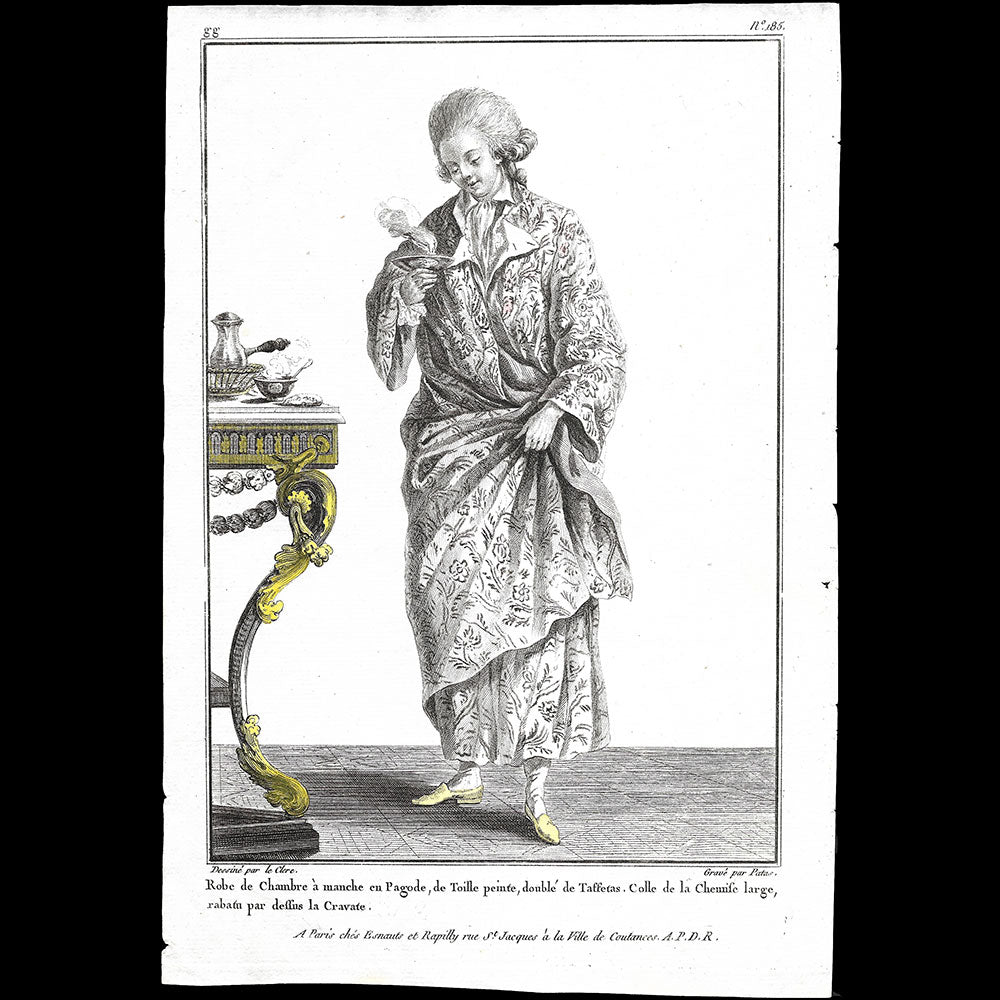 Gallerie des Modes et Costumes Français, 1778-1787, gravure n° GG 185, Robe de Chambre (1780)
