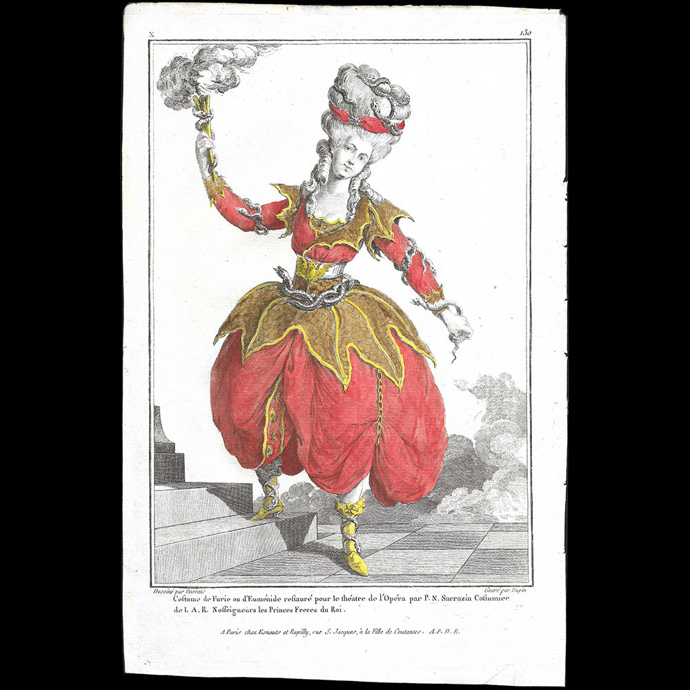 Gallerie des Modes et Costumes Français, 1778-1787, gravure n° X 130, Costume de Furie ou d'Euménide (1779)