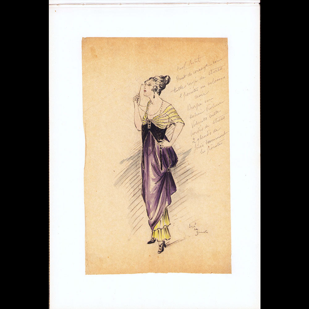 Paul Poiret - Ensemble de 13 dessins de José de Zamora (circa 1913)