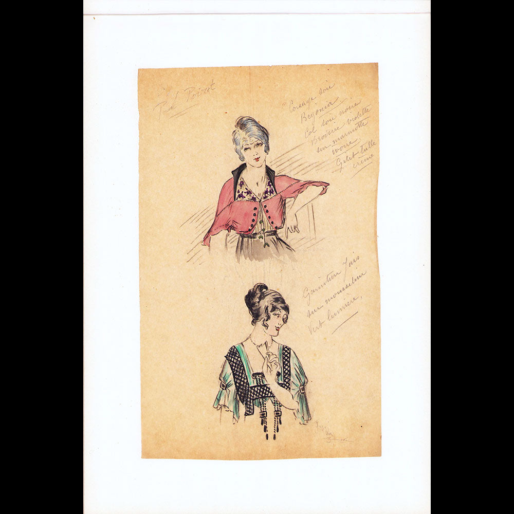 Paul Poiret - Ensemble de 13 dessins de José de Zamora (circa 1913)