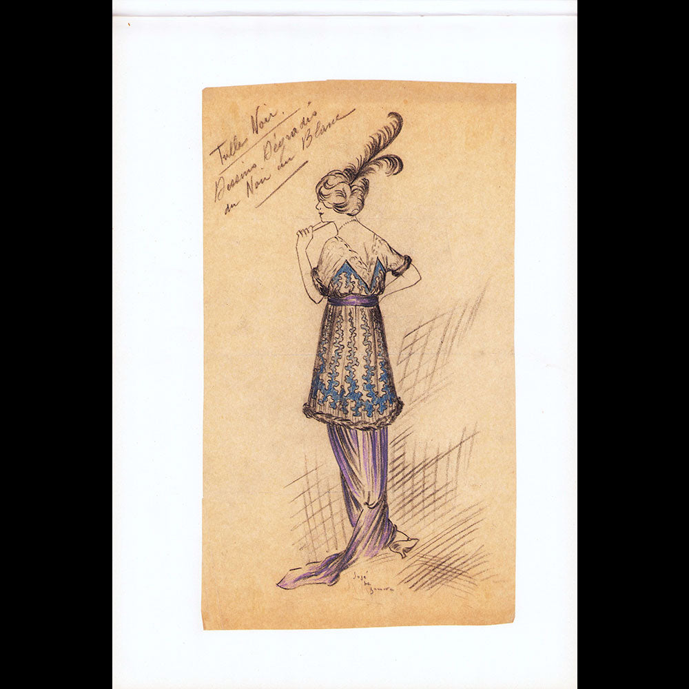 Paul Poiret - Ensemble de 13 dessins de José de Zamora (circa 1913)