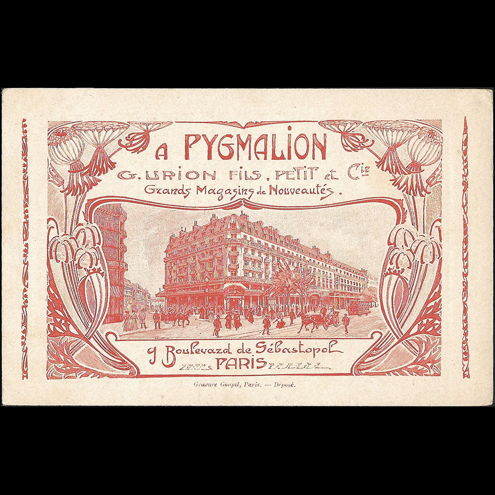 Pygmalion - L'Aiglon, Acte II, carte des grands magasins de nouveautés,  9 boulevard Sebastopol à Paris (1900s)