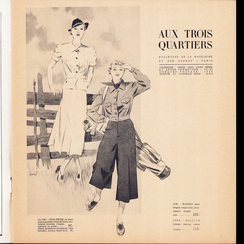 Aux Trois Quartiers - Catalogue, mars 1936, couverture de Moïse Kisling (1936)