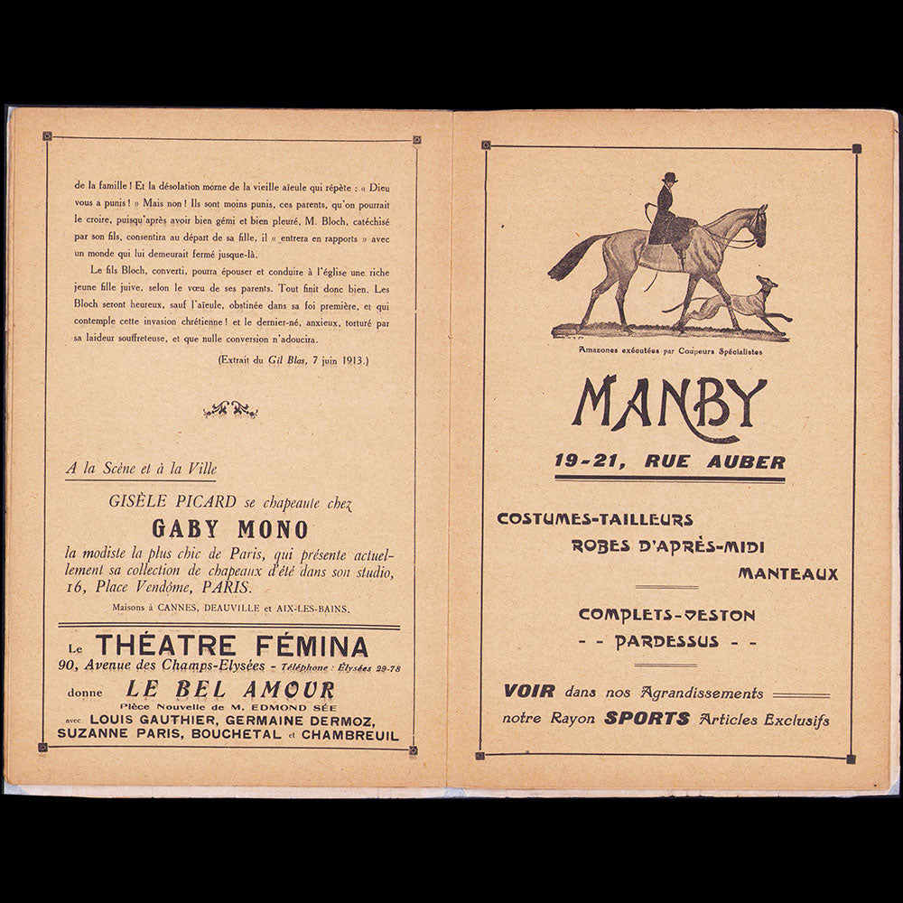 Le Baptême - Programme de théâtre, couverture de Kees Van Dongen (1925)