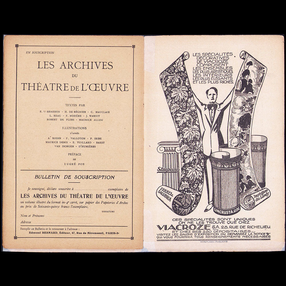 Le Baptême - Programme de théâtre, couverture de Kees Van Dongen (1925)