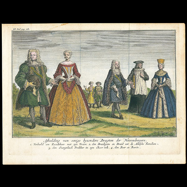 Costumes de Nuremberg - Afbeelding van eenige byzondere Dragten der Neurenbergers (1737)