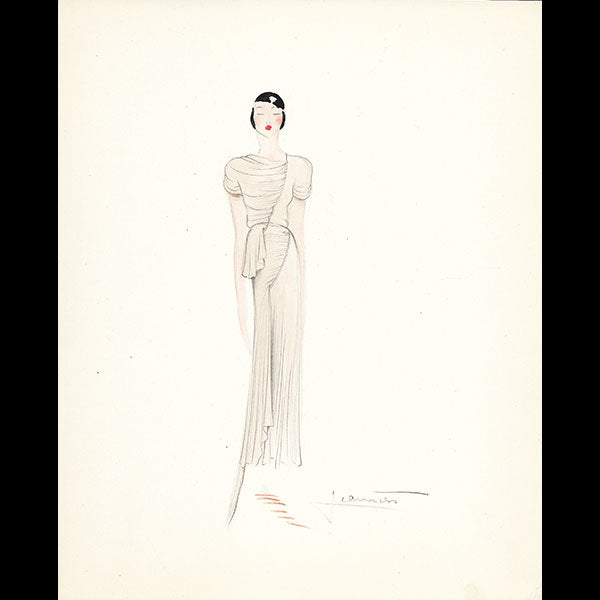 Premet - Dessin d'un modèle de Madeleine Jeannest (circa 1925)