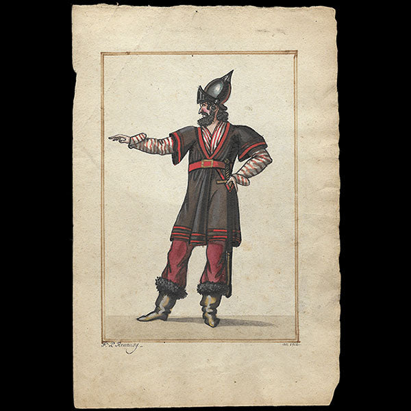 Costumes militaires - Ensemble de 10 dessins à l'aquarelle de Renausy (1812-1814)