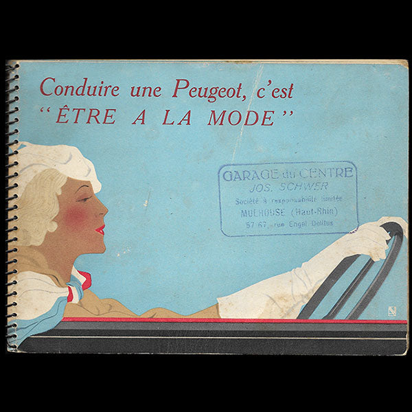 Conduire une Peugeot, c'est être à la mode, couverture de Reynaldo Luza (circa 1934)