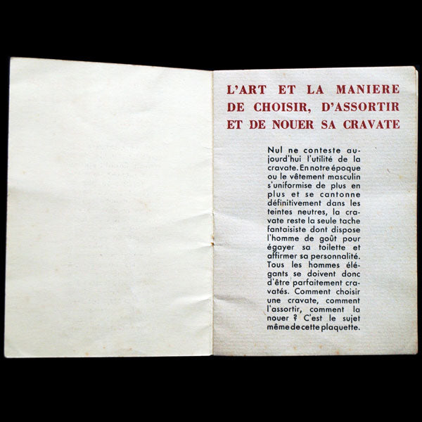 L'art et la manière de choisir, d'assortir et de nouer sa cravate (1934)