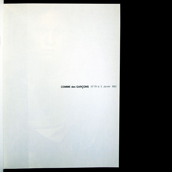 Comme des Garçons, n°79, le 5 janvier 1983, photographies de Peter Lindbergh