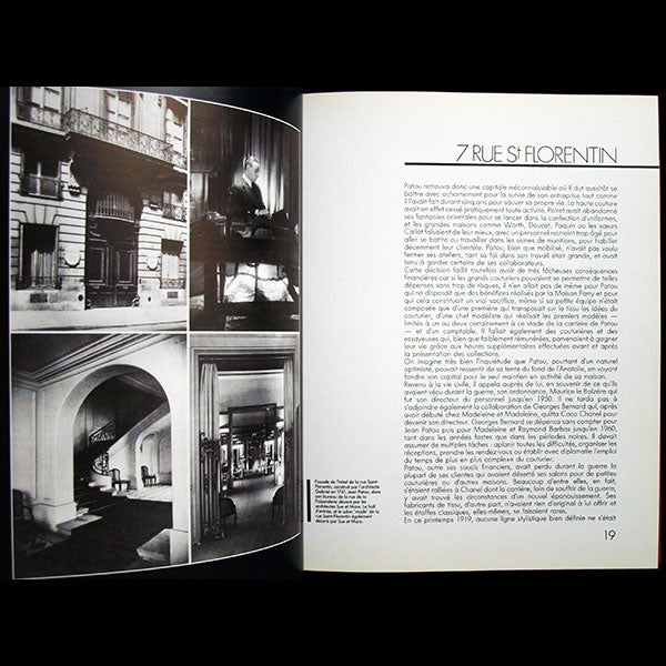Patou, avec envoi de la petite-nièce du couturier (1984)