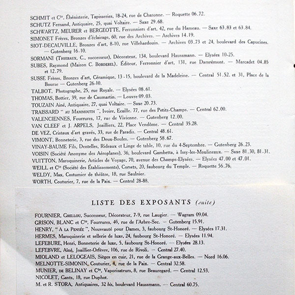 Programme du Salon du Goût Français à Paris (1921)