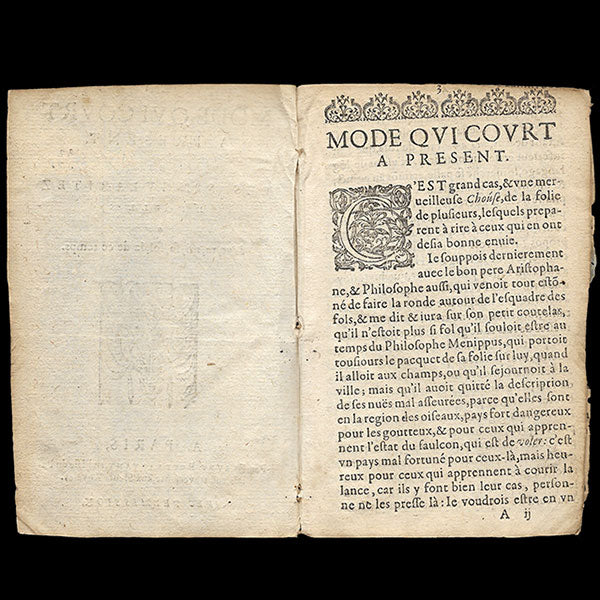 La Mode qui court à présent et les singularitez d'icelle ou L'ut, re, mi, fa, sol, la de ce temps (1612)