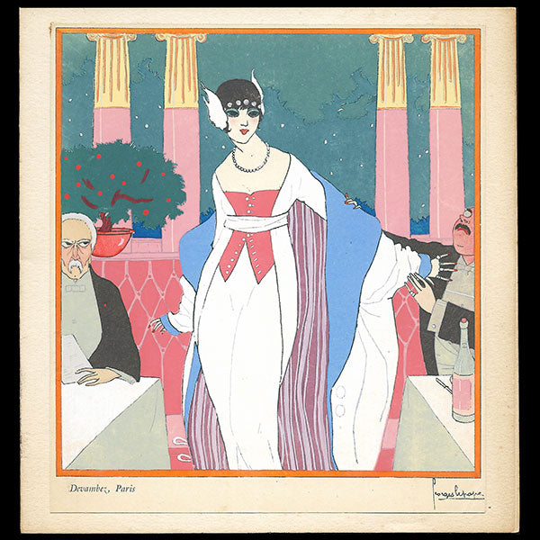 Georges Lepape - menu illustré pour le restaurant Larue (1910s)