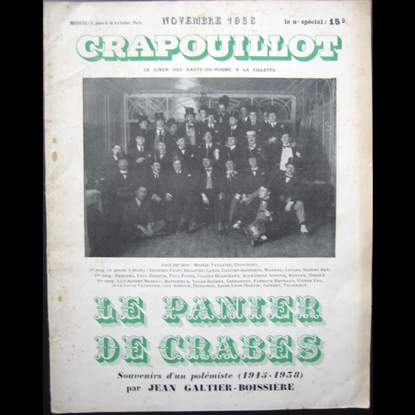 Crapouillot, le panier de crabes, souvenirs d’un polémiste (1938)