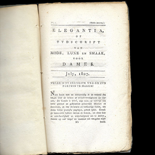 Elegantia, of tydschrift van mode, luxe en smaak voor dames - livraison de juillet 1807