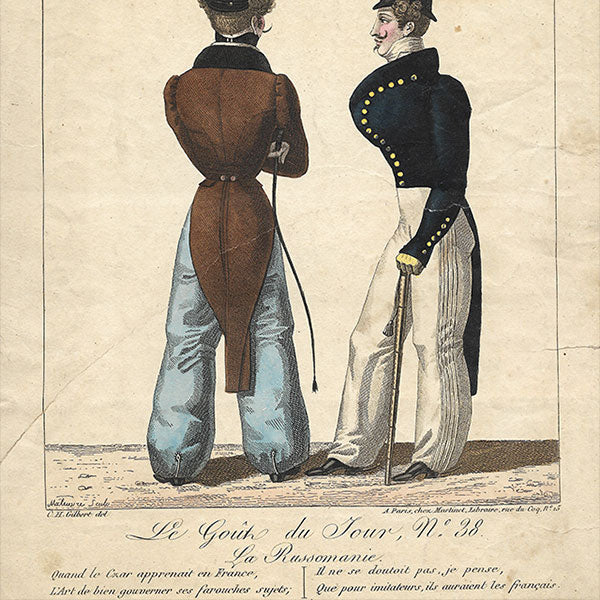 Martinet - Caricatures Parisiennes, Le Goût du Jour, gravure n°38, La Russomanie (1817)