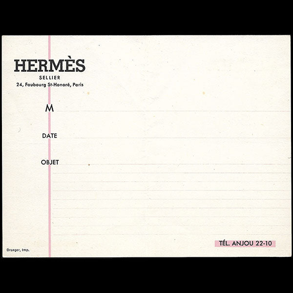 Hermès Sellier - Carnet (circa 1940)