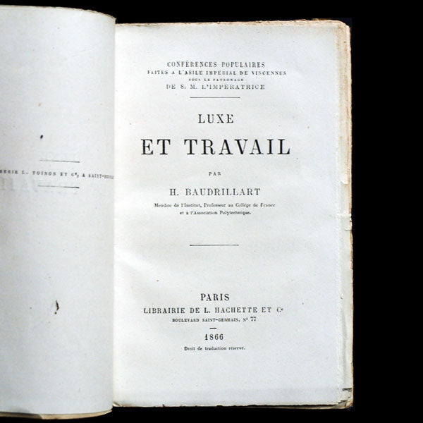 Luxe et travail par H. Baudrillart (1866)