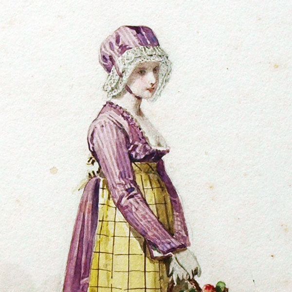 Compte-Calix - Les Modes Parisiennes sous le Directoire, ensemble des 15 aquarelles originales (1871)