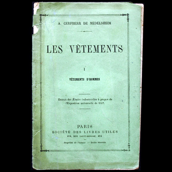 Exposition universelle de 1867 - Les vêtements, vêtements d'homme